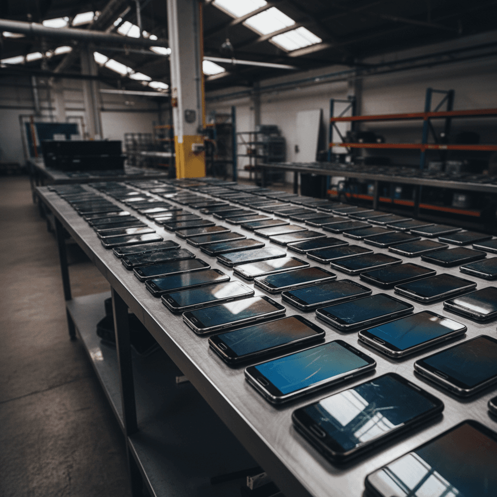 Samsung Galaxy devices sorted by condition at DDS Trading warehouse